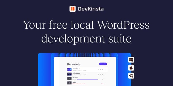 DevKinsta — Free Local WordPress Development
