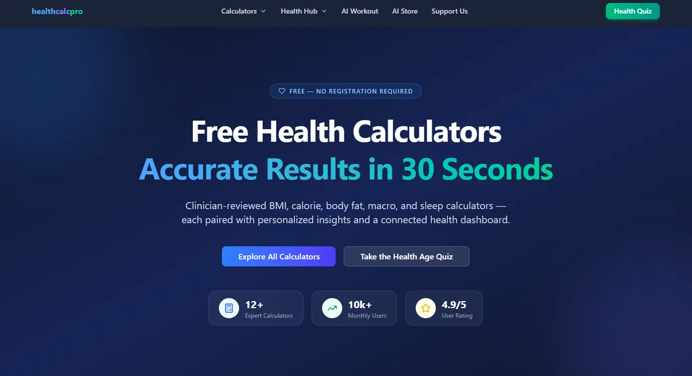 healthcalcpro.com screenshot