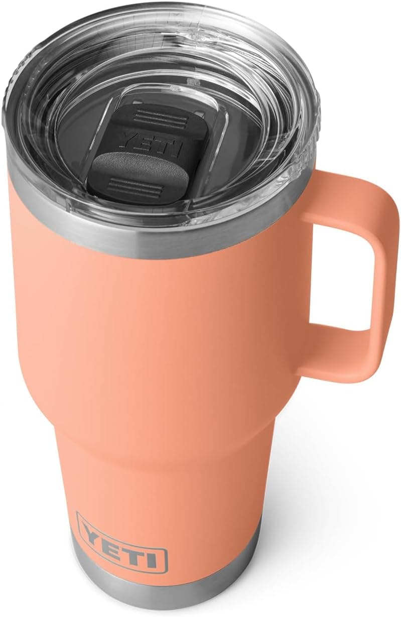 YETI Rambler 30 oz Travel Mug with Stronghold Lid on a classroom desk