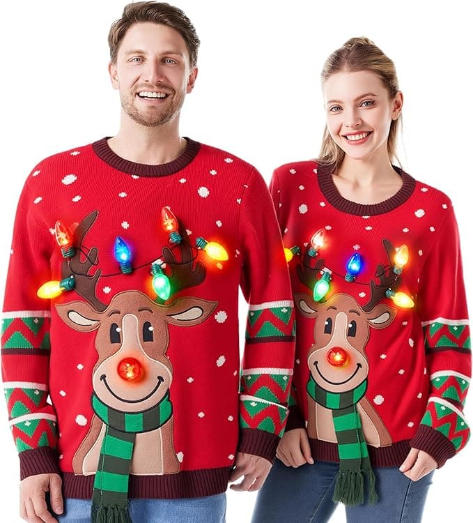 OYIN Ugly Christmas Sweater LED Light Up