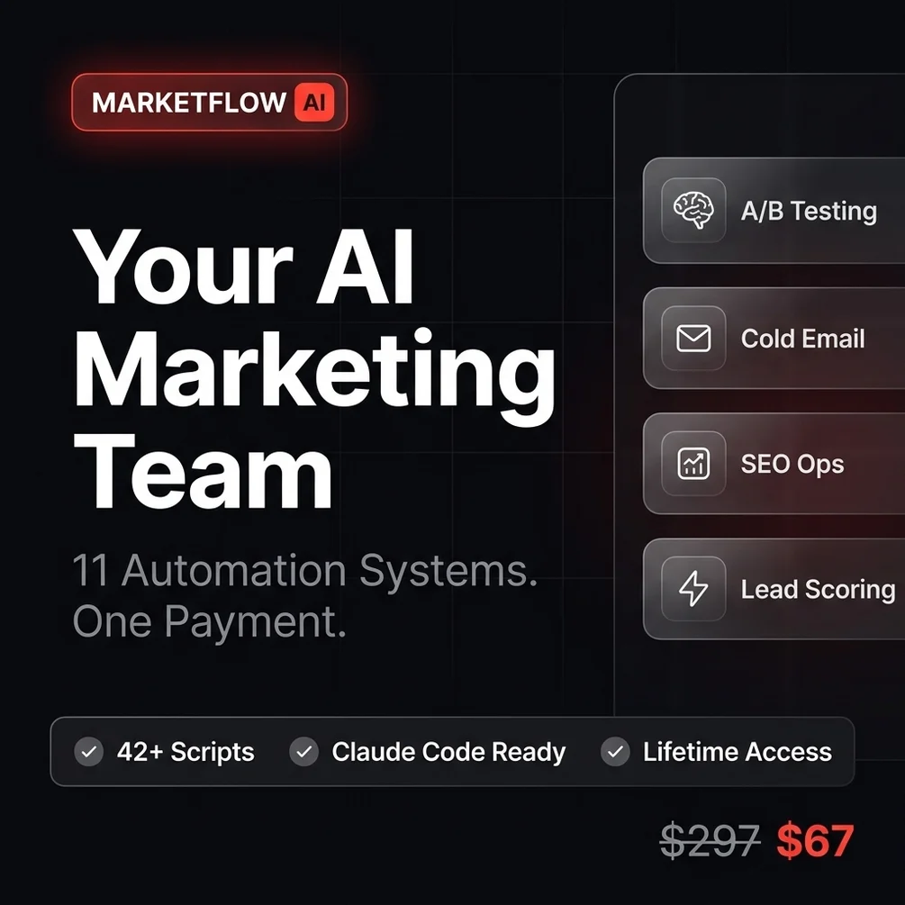 MarketFlow AI 11 marketing automation systems 42 Python scripts overview